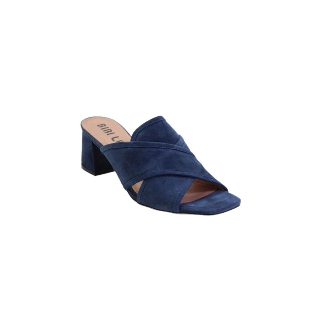 Bibi Lou Womens Open Toe Slip On Block Hania Denim Heels Blue Size EUR 41